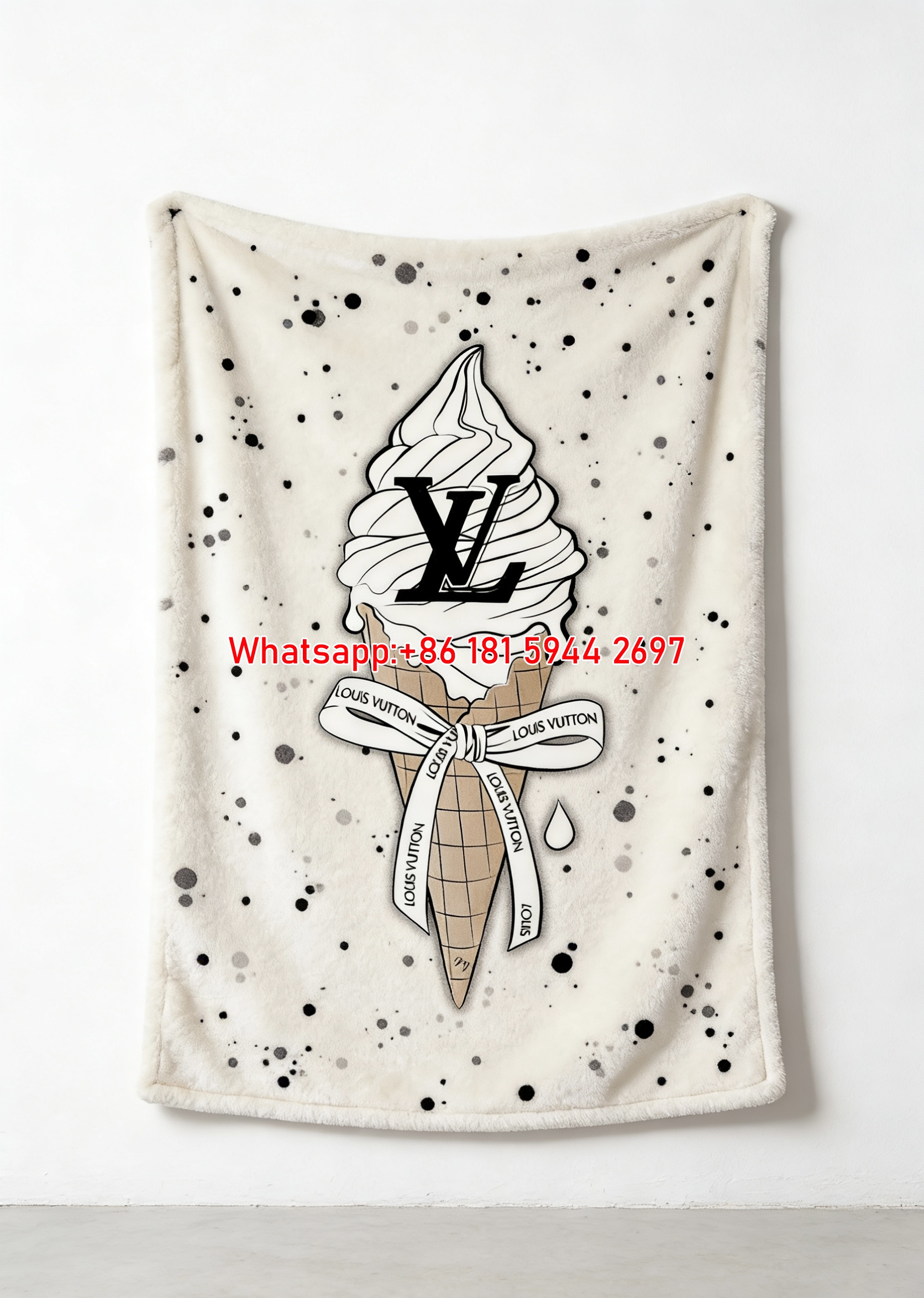 LV Ice Cream Cone Art Blanket Sweet LV Monogram Ice Cream Throw 221